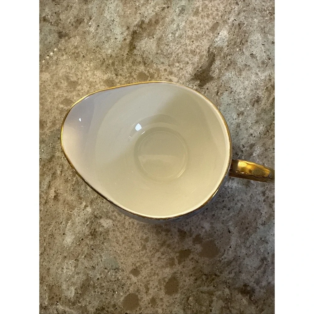 George Jones & Sons JON158 England Sugar‎ & Creamer Gold Floral Lace Footed RARE